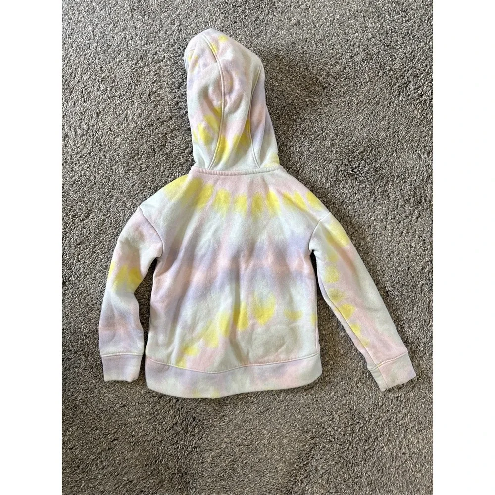 Nike Kids Tie Dye Hoodie Sweatshirt Lilac Yellow Pullover Logo‎ Size XS